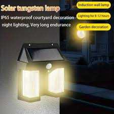 Double Head Solar Wall Light with Motion Sensor | Antique Style Waterproof Outdoor LED Security Lamp | Rechargeable Solar Powered Garden, Porch, Balcony & Pathway Wall Mounted Light