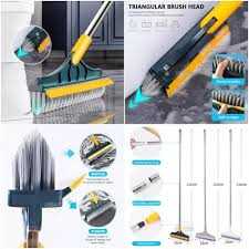 2 in 1 Bathroom Tiles Window Floor Cleaning Brush with 120° Rotatable Head, Multipurpose Bathroom Floor Cleaning Brush,Floor Brush Scrubber with Long Handle
