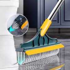 2 in 1 Bathroom Tiles Window Floor Cleaning Brush with 120° Rotatable Head, Multipurpose Bathroom Floor Cleaning Brush,Floor Brush Scrubber with Long Handle