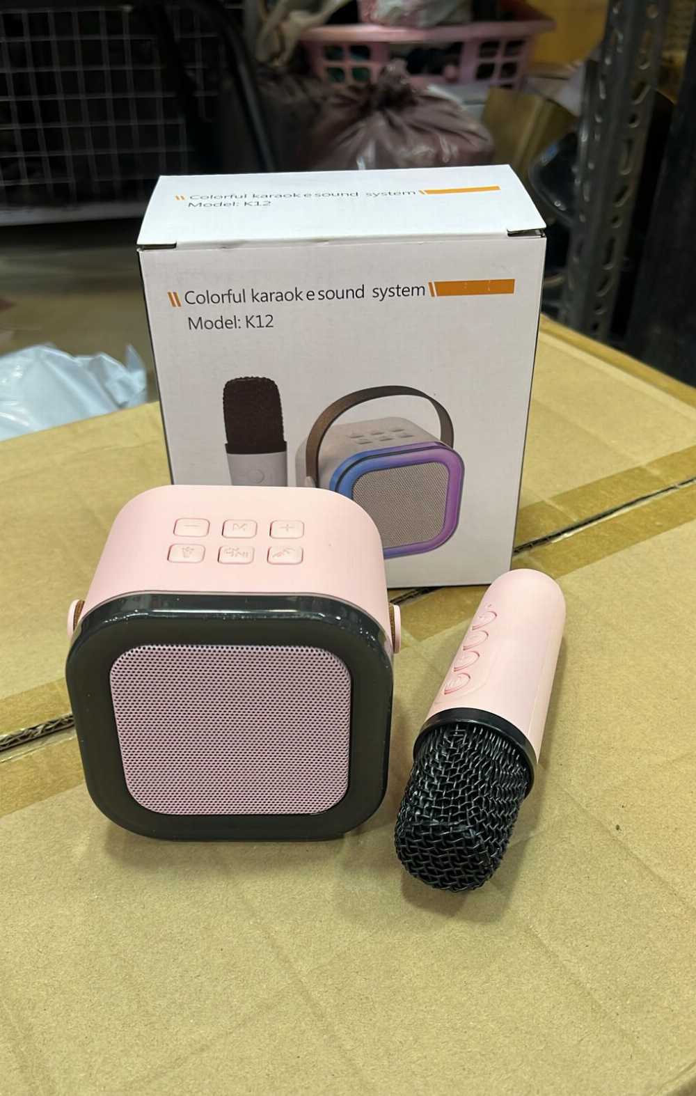 New K12 Karaoke Machine Portable Bluetooth Speaker With 1- Wireless Microphones HiFi Family Singing Loudspeaker Children's Gift