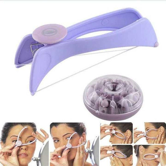 New Painless hair Removal Machine Slique Hair Threading Machine Sildne Face Hair Threading Tweezer Facial Epilator hair Shaver Spring Carved Face Carver Defeatherer Cheek Eyebrow DIY Beauty Tool Facial Hair Removal Tool facial Hair Threading At Home