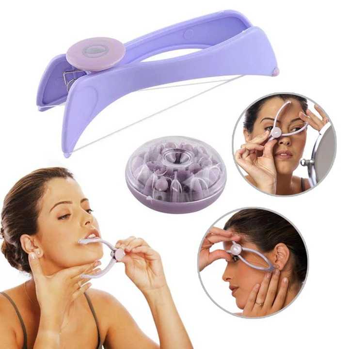 New Painless hair Removal Machine Slique Hair Threading Machine Sildne Face Hair Threading Tweezer Facial Epilator hair Shaver Spring Carved Face Carver Defeatherer Cheek Eyebrow DIY Beauty Tool Facial Hair Removal Tool facial Hair Threading At Home
