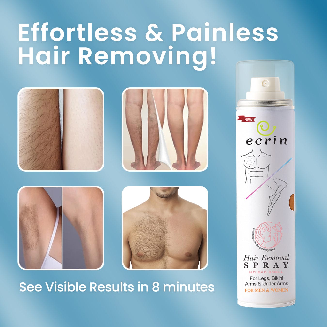 ECRin Hair Removal Spray – Smooth & Painless Skin!