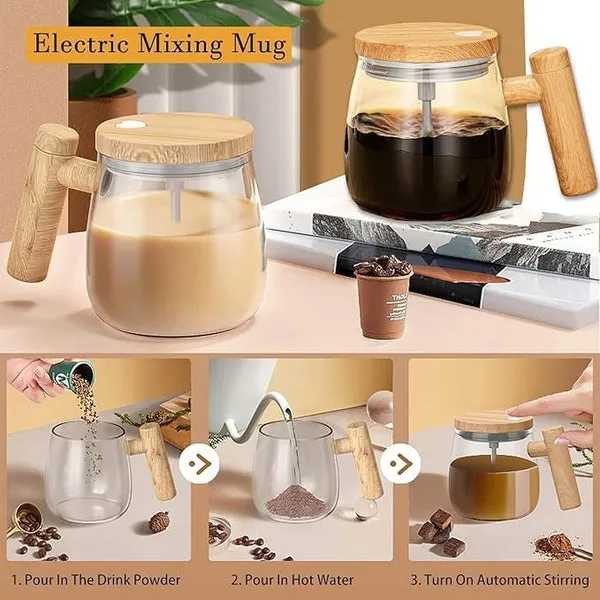 New Rechargeable Self-Stirring Coffee Mug, 400ml Electric Mixing Cup with Automatic Stirring Function, Portable & Spill-Proof Travel Mug for Coffee, Tea, Hot Chocolate & Beverages, USB Charging, Easy to Clean & Durable Design